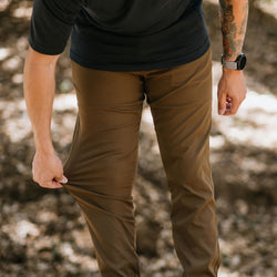 KETL Mtn Tomfoolery Travel Pants 32" Inseam: Stretchy, Packable, Casual Chino Style W/ Zipper Pockets - Brown Men's Casual Pants Tomfoolery Travel Pant 32"