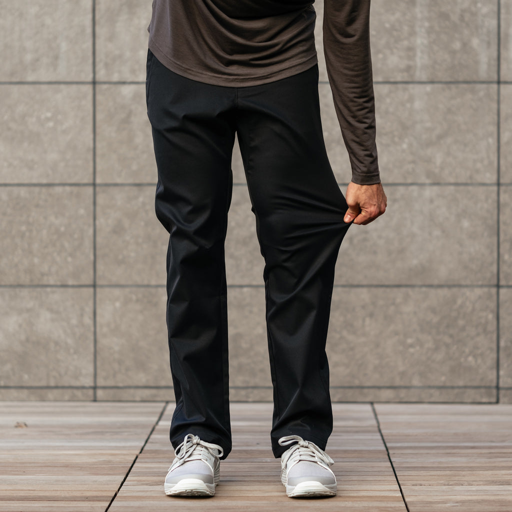 KETL Mtn Tomfoolery Travel Pant Straight Fit 32: Inseam: Stretchy, Packable, Casual Chino Style W/ Zipper Pockets - Black Men's - Casual Pants - Tomfoolery Travel Pant 32"