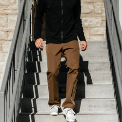 KETL Mtn Tomfoolery Travel Pant Straight Fit 32" Inseam: Stretchy, Packable, Casual Chino Style W/ Zipper Pockets - Brown Men's - Casual Pants - Tomfoolery Travel Pant 32"