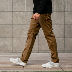 KETL Mtn Tomfoolery Travel Pant Straight Fit 34" Inseam: Stretchy, Packable, Casual Chino Style W/ Zipper Pockets - Brown Men's Casual Pants Tomfoolery Travel Pant 34"