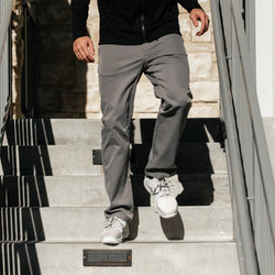 KETL Mtn Tomfoolery Travel Pant Straight Fit 32" Inseam: Stretchy, Packable, Casual Chino Style W/ Zipper Pockets - Grey Men's - Casual Pants - Tomfoolery Travel Pant 32"