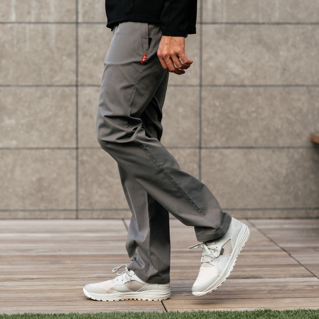 KETL Mtn Tomfoolery Travel Pant Straight Fit 32" Inseam: Stretchy, Packable, Casual Chino Style W/ Zipper Pockets - Grey Men's Casual Pants Tomfoolery Travel Pant 32"