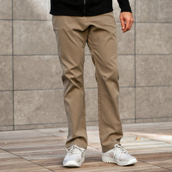 KETL Mtn Tomfoolery Travel Pant Straight Fit 34" Inseam: Stretchy, Packable, Casual Chino Style W/ Zipper Pockets - Khaki Men's Casual Pants Tomfoolery Travel Pant 34"