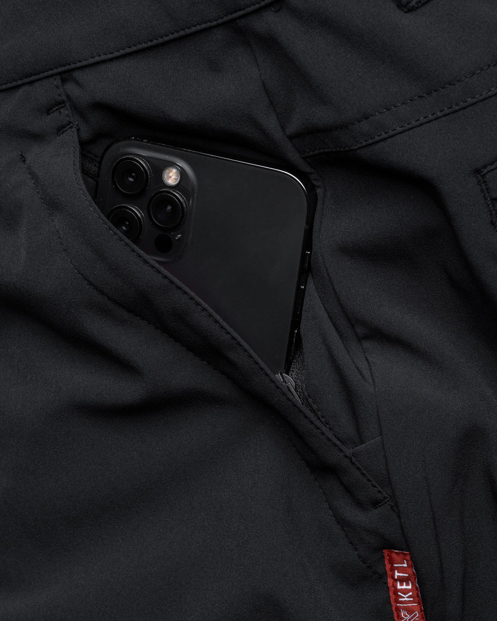 KETL Mtn Virtue Hybrid Shorts V3 12" Inseam: Swim, Hike, Travel, Lounge, Bike - Men's Hiking Chino Style Lightweight Black - Short/Bib Short - Virtue V.3 12" Hybrid Shorts