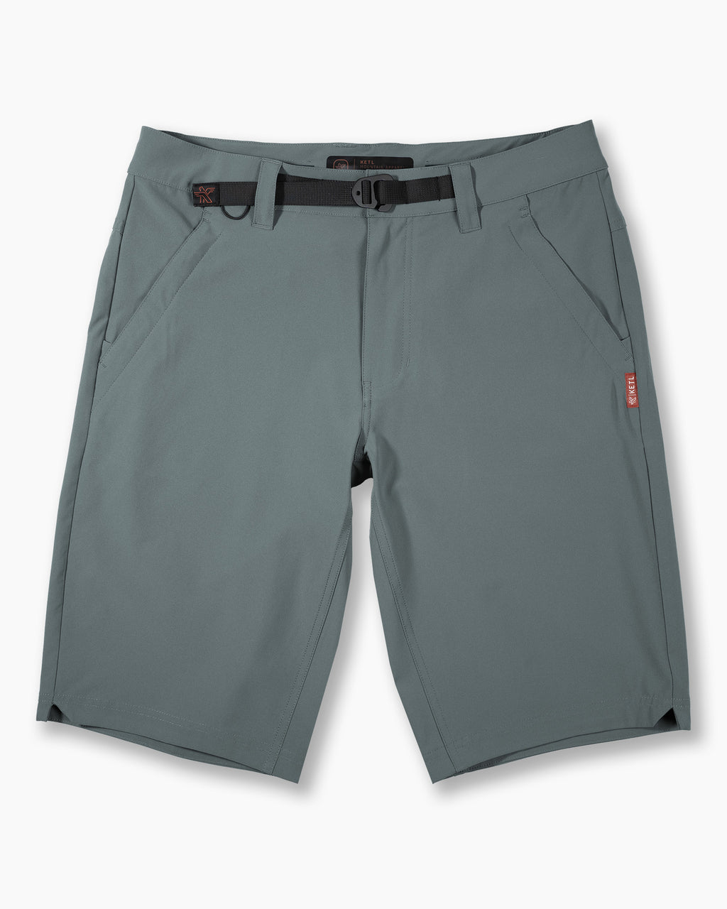 KETL Mtn Virtue Hybrid Shorts V3 12" Inseam: Swim, Hike, Travel, Lounge, Bike - Men's Hiking Chino Style Lightweight Blue Fog Short/Bib Short Virtue V.3 12" Hybrid Shorts