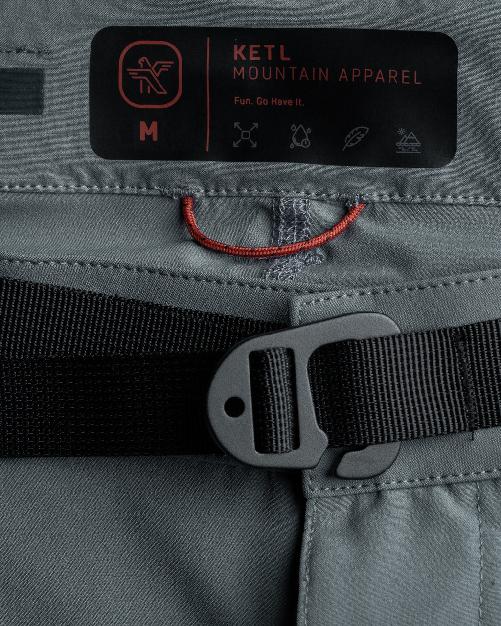 KETL Mtn Virtue Hybrid Shorts V3 12" Inseam: Swim, Hike, Travel, Lounge, Bike - Men's Hiking Chino Style Lightweight Blue Fog - Short/Bib Short - Virtue V.3 12" Hybrid Shorts