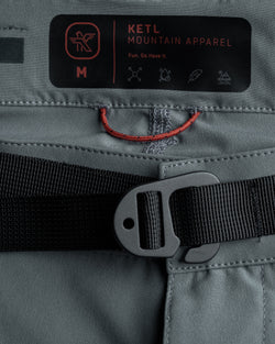 KETL Mtn Virtue Hybrid Shorts V3 12" Inseam: Swim, Hike, Travel, Lounge, Bike - Men's Hiking Chino Style Lightweight Blue Fog - Short/Bib Short - Virtue V.3 12" Hybrid Shorts