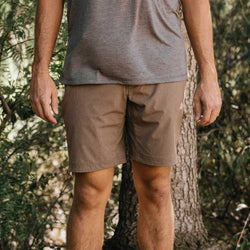 KETL Mtn Virtue Hybrid Shorts V3 9" Inseam: Swim, Hike, Travel, Lounge, Bike - Men's Hiking Chino Style Lightweight Brown