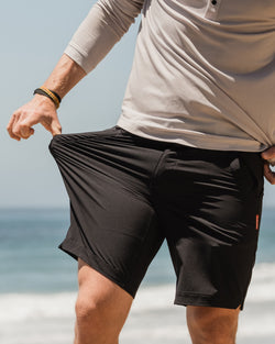 KETL Mtn Virtue Hybrid Shorts V3 9" Inseam: Swim, Hike, Travel, Lounge, Bike - Men's Hiking Chino Style Lightweight Black