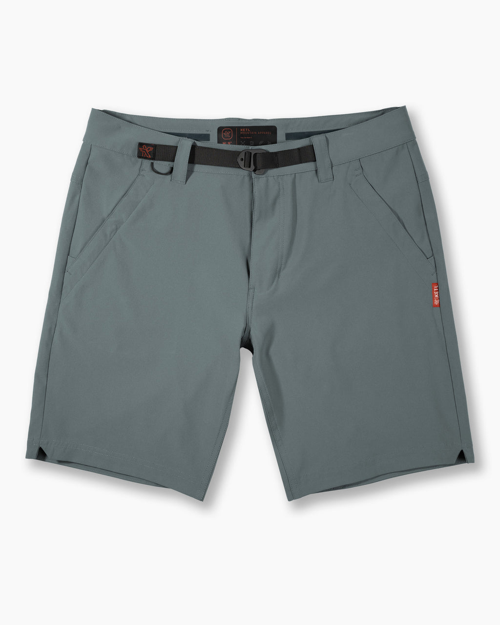 KETL Mtn Virtue Hybrid Shorts V3 9" Inseam: Swim, Hike, Travel, Lounge, Bike - Men's Hiking Chino Style Lightweight Blue Fog Short/Bib Short Virtue V.3 9" Hybrid Shorts