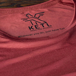 KETL Mtn Departed Featherweight Performance Travel Tee - Men's Athletic Lightweight Packable Short Sleeve Shirt Maroon - T-Shirt - Departed Featherweight Performance Tee (SS)