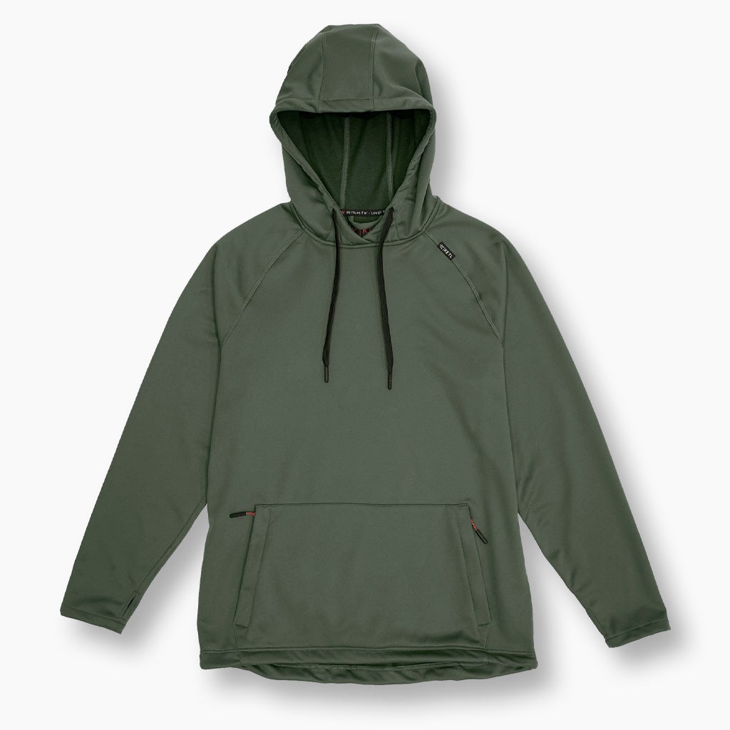 KETL Mtn Folly Performance Hoodie: Athletic, lightweight Exercise Pullover Hoodie w/ Micro-fleece - Green Men's