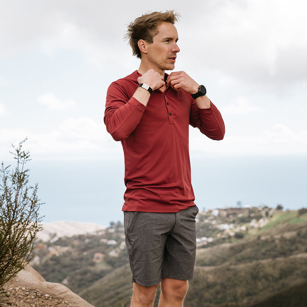 KETL Mtn Nofry Sun Hoodie - SPF/UPF 30+ Sun Protection Shirt Lightweight For Summer Travel - Burgundy Men's