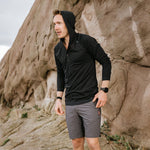 KETL Mtn Nofry Vent Sun Hoodie - SPF/UPF 30+ Sun Protection Shirt Lightweight For Summer Travel - Black Men's Sweatshirt/Hoodie Nofry Vent Sun Hoodie