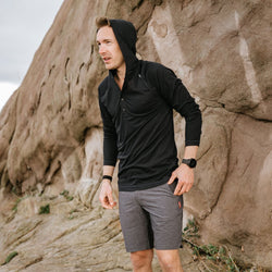 KETL Mtn Nofry Vent Sun Hoodie - SPF/UPF 30+ Sun Protection Shirt Lightweight For Summer Travel - Black Men's Sweatshirt/Hoodie Nofry Vent Sun Hoodie