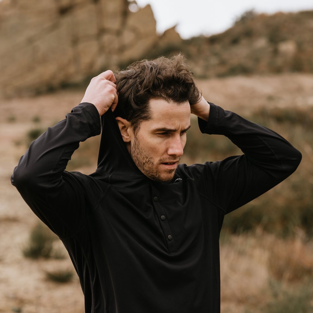 KETL Mtn Nofry Vent Sun Hoodie - SPF/UPF 30+ Sun Protection Shirt Lightweight For Summer Travel - Black Men's - Sweatshirt/Hoodie - Nofry Vent Sun Hoodie