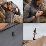 KETL Mtn Nofry Sun Hoodie - SPF/UPF 30+ Sun Protection Shirt Lightweight For Summer Travel - Grey Men's - Sweatshirt/Hoodie - Nofry Sun Hoodie