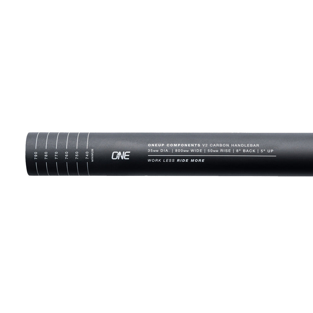 OneUp Components V2 Carbon Handlebar 35 x 760mm, Black Flat/Riser