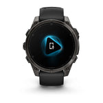 Garmin fenix 8 Smartwatch - 47mm, AMOLED, Sapphire, Carbon Gray DLC Titanium with Black/Pebble Gray Silicone - Fitness Computers - fenix 8 Smartwatch AMOLED Sapphire