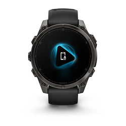 Garmin fenix 8 Smartwatch - 47mm, AMOLED, Sapphire, Carbon Gray DLC Titanium with Black/Pebble Gray Silicone - Fitness Computers - fenix 8 Smartwatch AMOLED Sapphire