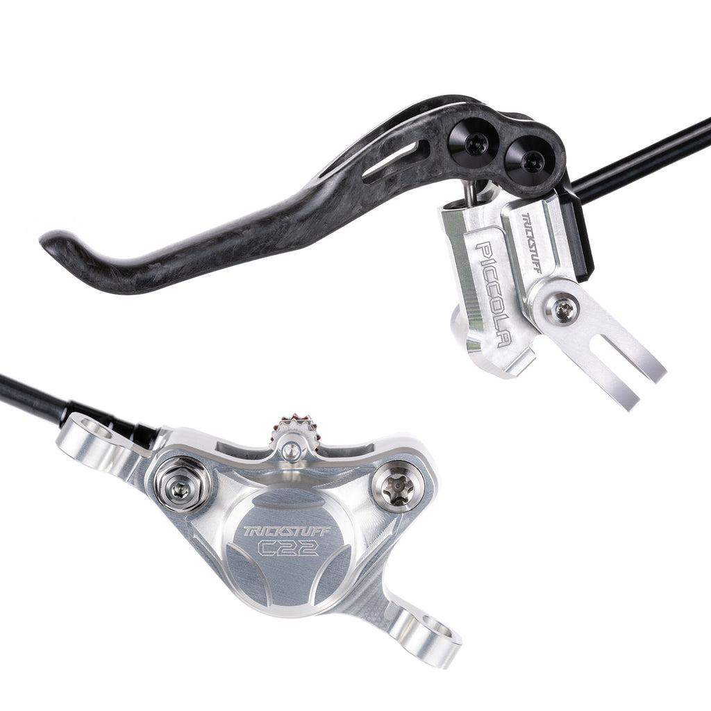 Trickstuff Piccola Brakeset, Silver/Black, Kevlar Hose Front 900mm - Rear 1700mm, C22 Caliper