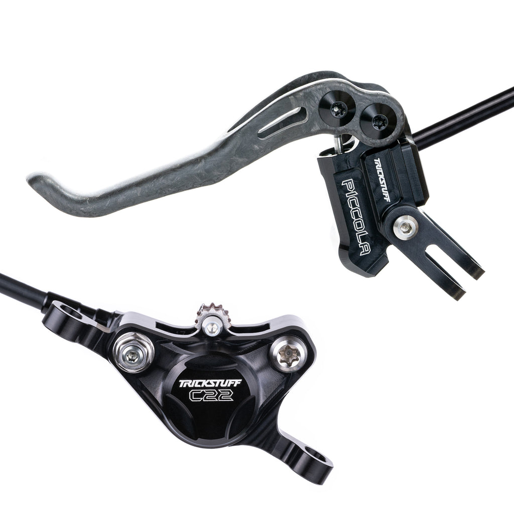 Trickstuff Piccola Brakeset, Black, Kevlar Hose Front 900mm - Rear 1700mm, C22 Caliper MPN: BPCADFWKPABSA0002S UPC: 4251189806464 Disc Brake & Lever Piccola