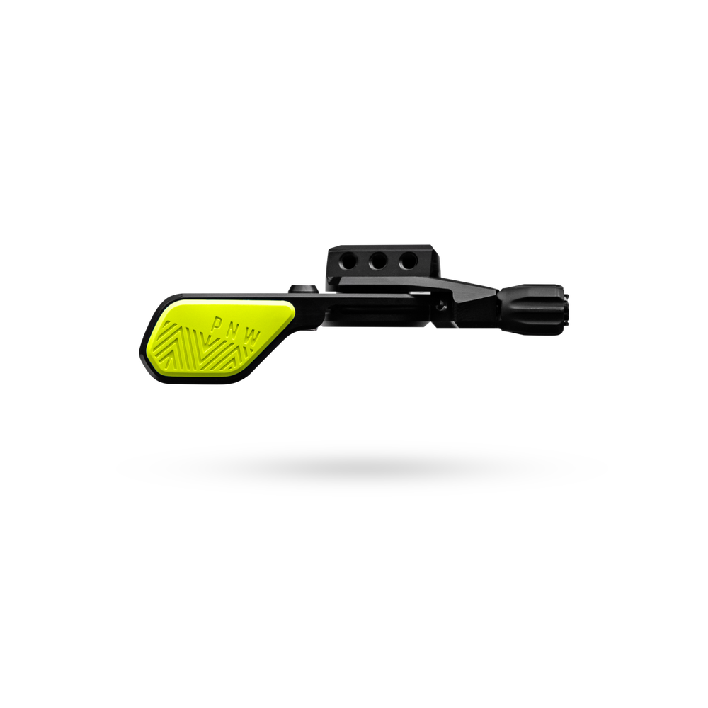 PNW Loam Lever V2 Dropper Post Lever, MMX Mount Clamp, Black/Hyper Lichen MPN: DL-LM2-BLK-HYP-STD UPC: 810035879454 Dropper Seatpost Remote Loam V2 Dropper Remote