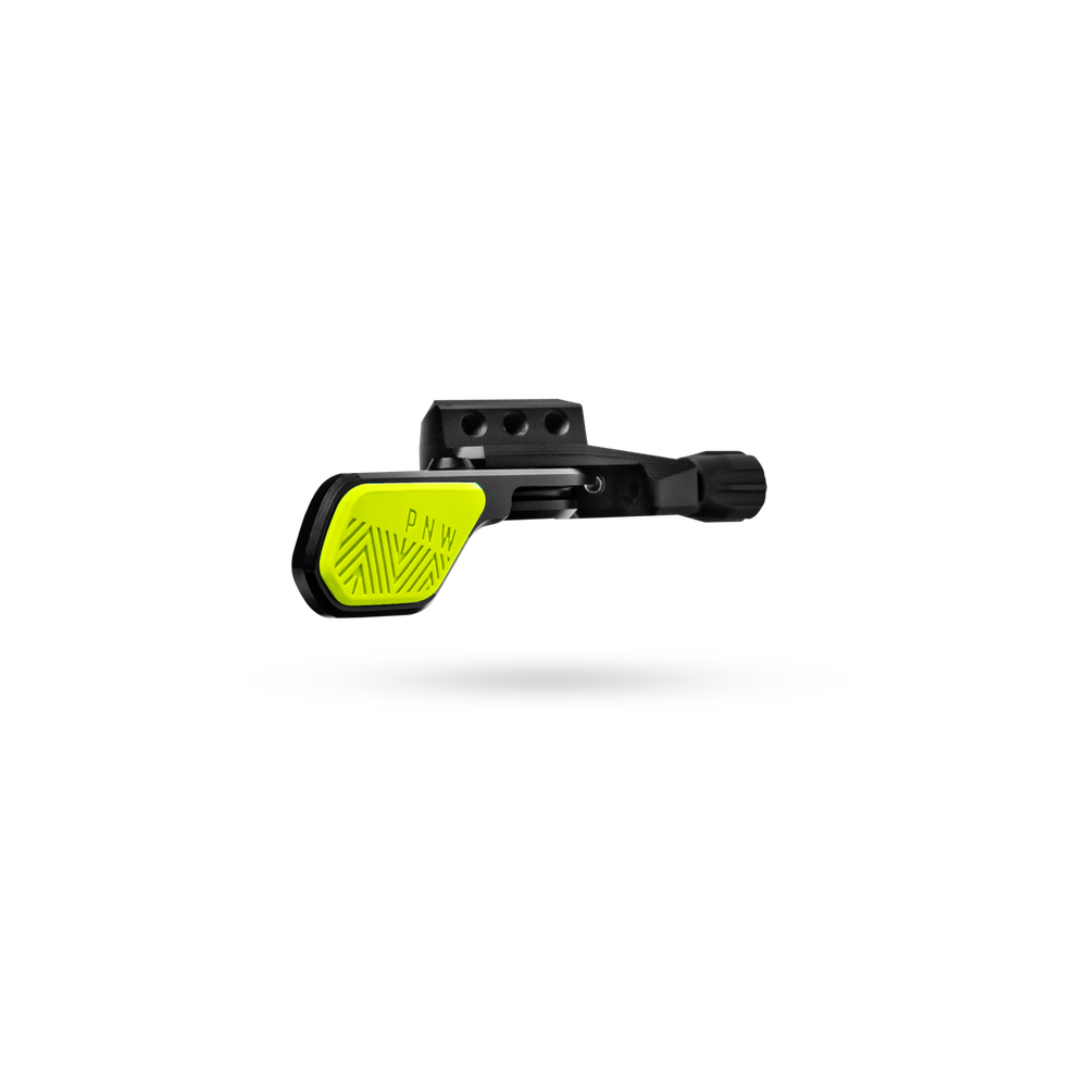 PNW Loam Lever V2 Dropper Post Lever, MMX Mount Clamp, Black/Hyper Lichen MPN: DL-LM2-BLK-HYP-STD UPC: 810035879454 Dropper Seatpost Remote Loam V2 Dropper Remote