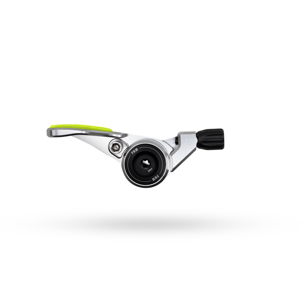 PNW Loam Lever V2 Dropper Post Lever, MMX Mount Clamp, Silver/Hyper Lichen MPN: DL-LM2-SLV-HYP-STD UPC: 810035879508 Dropper Seatpost Remote Loam V2 Dropper Remote