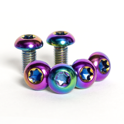 Trail One Components Titanium Rotor Bolts Upgrade Kit - Rainbow (12 peice) MPN: RB-Rainbow Disc Rotor Parts and Lockrings Titanium Rotor Bolt Upgrade Kit