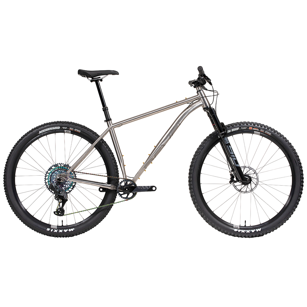 Revel El Jefe Complete, SRAM GX Eagle, Raw Titanium Mountain Bike El Jefe