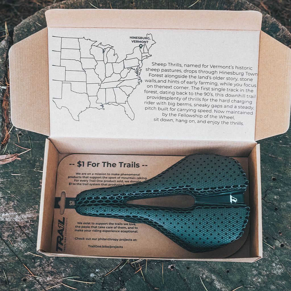 Trail One Components Sheep Thrills Saddle, 3d Printed / Carbon Fiber, 141mm, Black - Saddles - Sheep Thrills