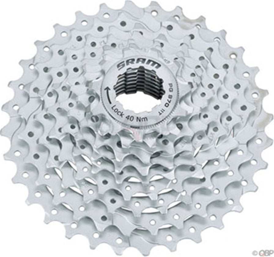 SRAM PG-970 Cassette - 9 Speed, 11-34t, Silver MPN: 00.0000.200.394 UPC: 710845003943 Cassettes PG-970 9 Speed Cassette