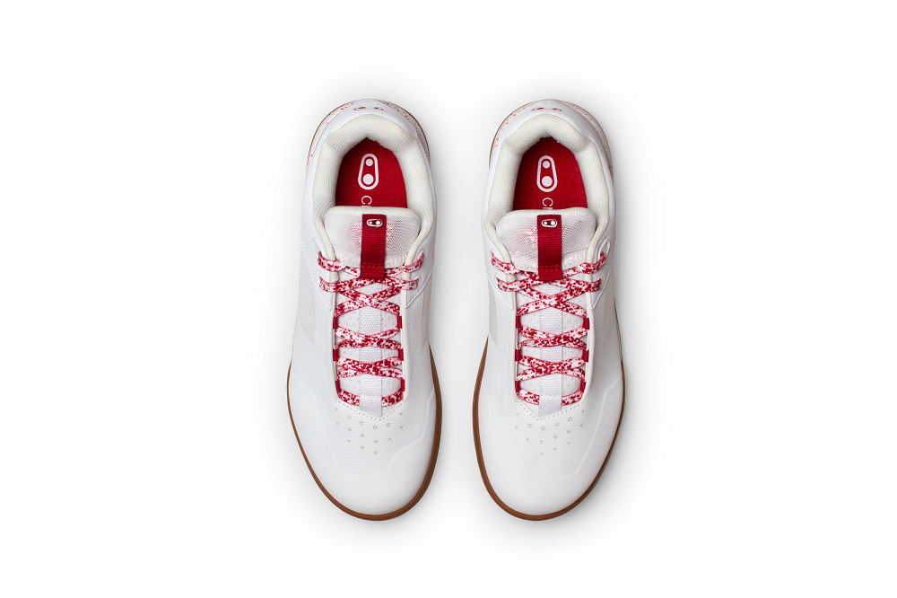 Crank Brothers Stamp Lace Men's Flat Shoe - White/Red Gum Outsole, Size 11.5 - Flat Shoe - Stamp Lace Flat Shoe