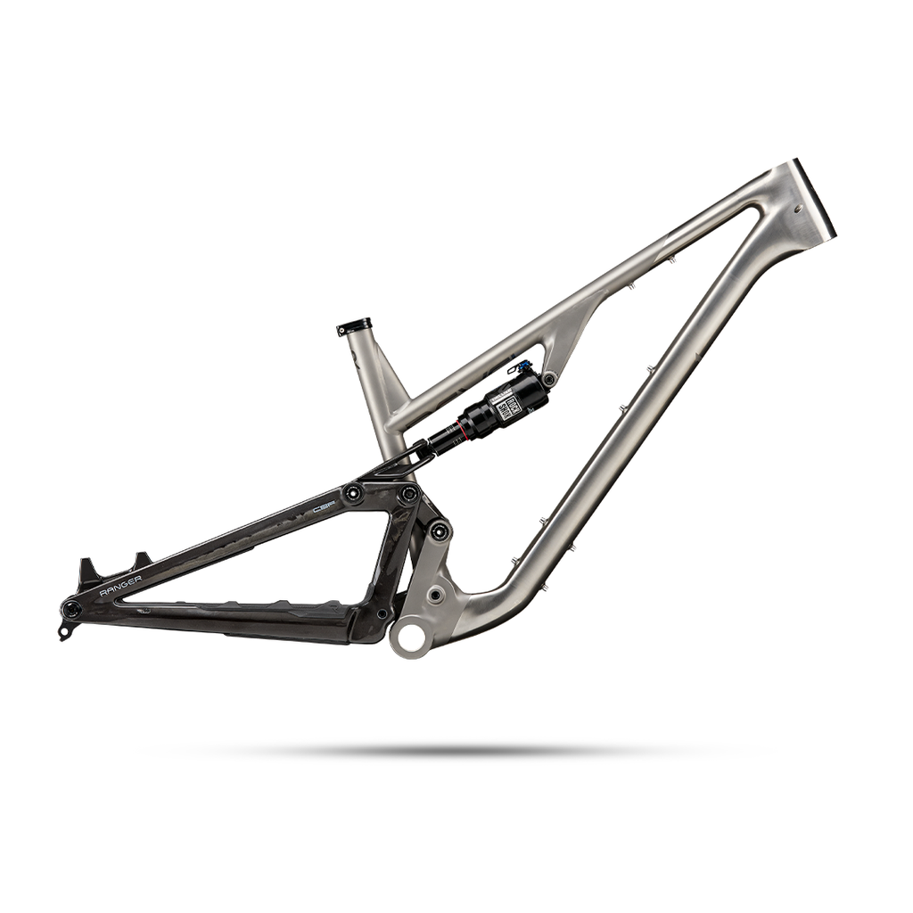 Revel Ti Ranger Framekit w/ Rockshox Deluxe Ult, Raw Titanium / Black Mountain Frame Ranger