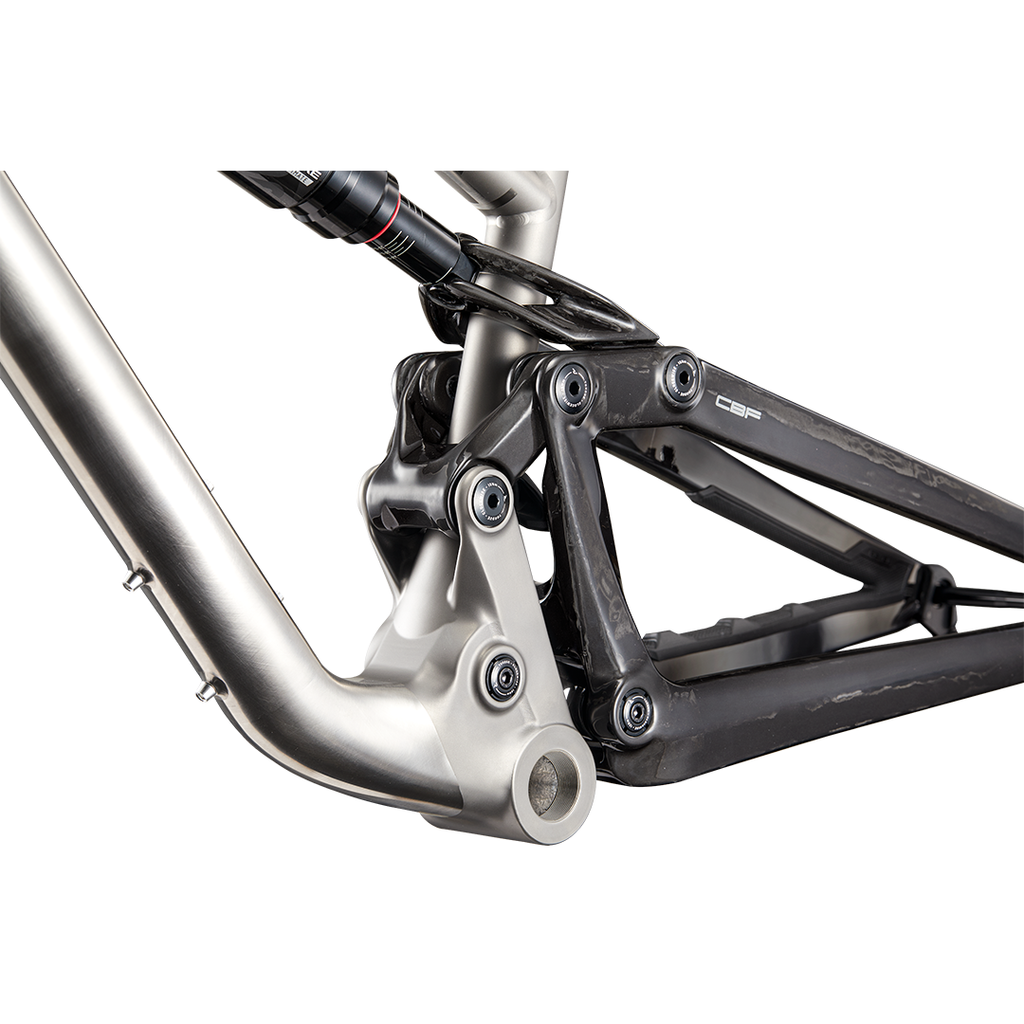 Revel Ti Ranger Framekit w/ Rockshox Deluxe Ult, Raw Titanium / Black