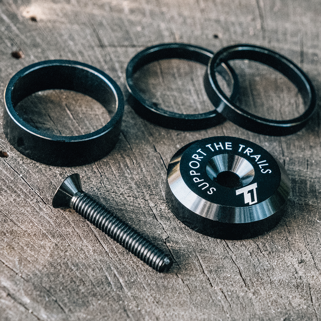 Trail One Components Top Cap & Spacer Kit - Black - Headset Top Cap - Top Cap & Spacer Kit