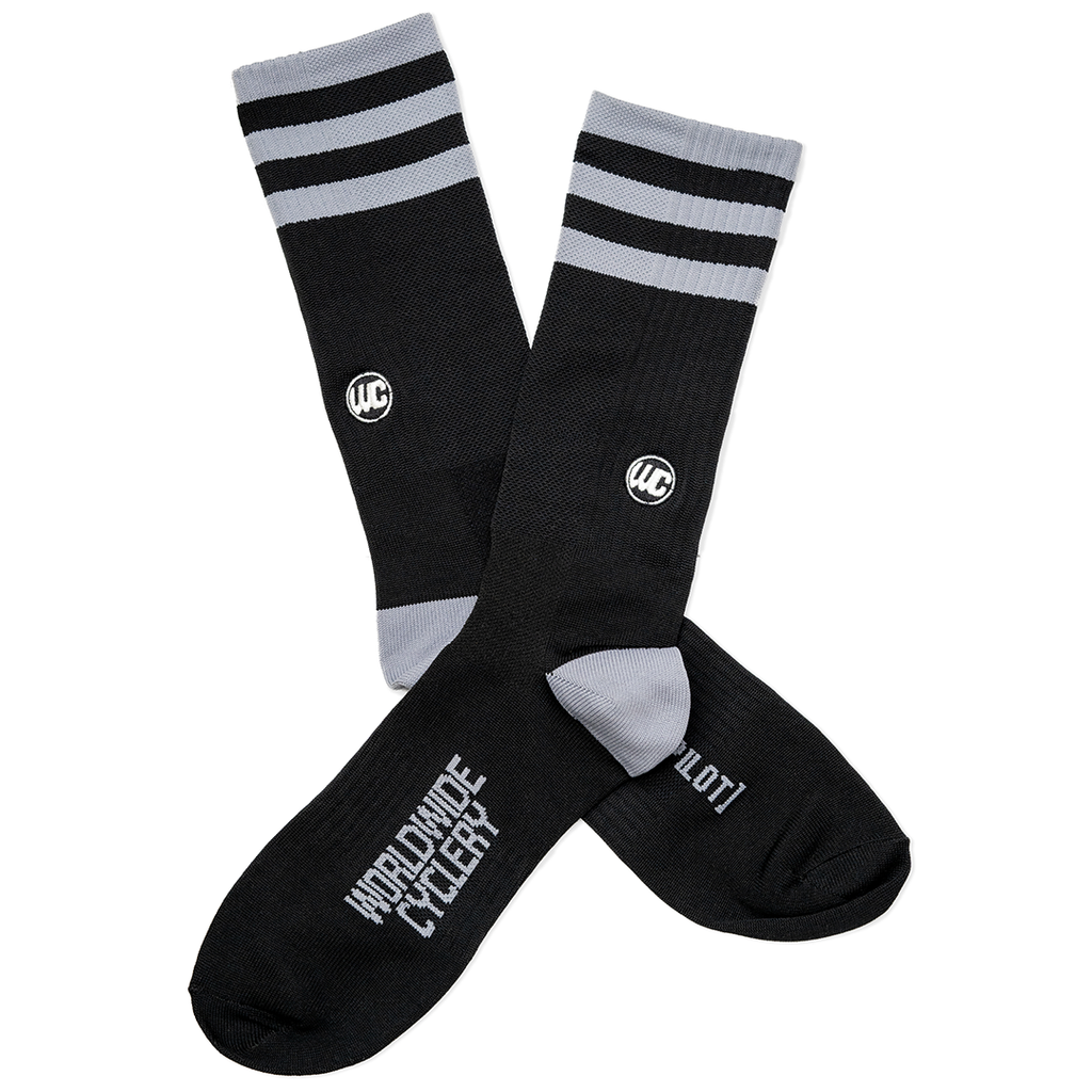 Worldwide Cyclery Crew Socks Stealth/Grey