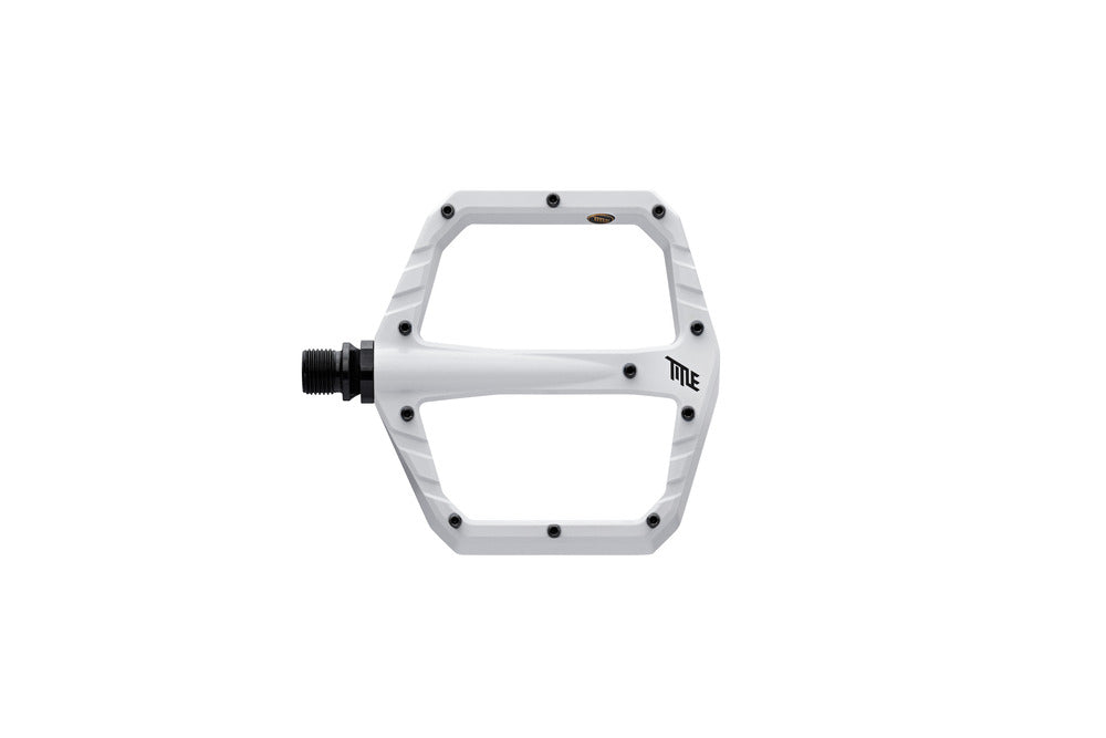Title MTB Connect Aluminum Platform Pedals Gloss White Pedals Worldwide Cyclery