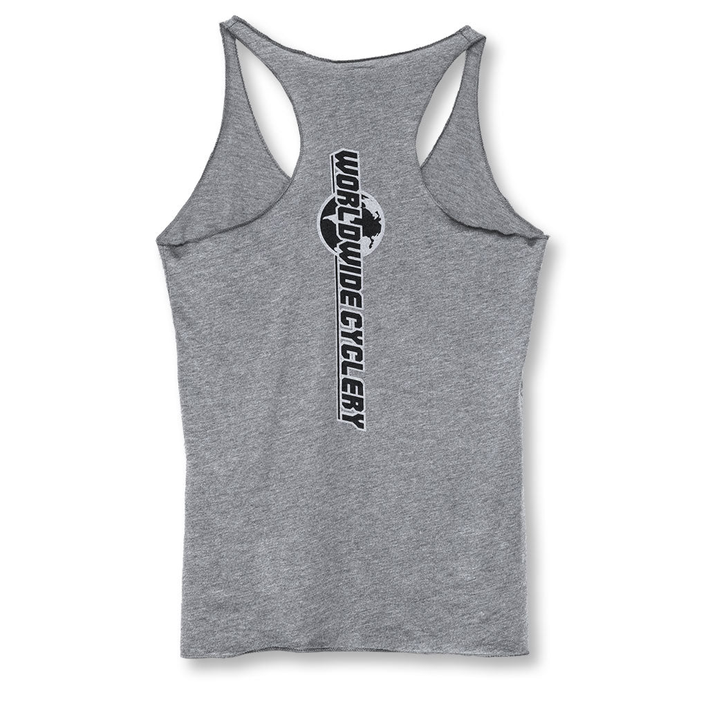 Worldwide Cyclery Tank Top Womens, Heather Grey, Medium - T-Shirt - WC Tank