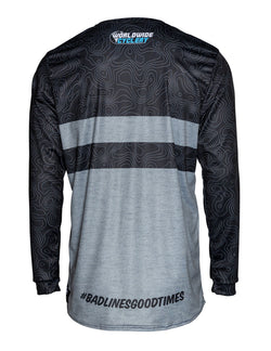 Worldwide Cyclery Jersey - Topo Heather Grey Long Sleeve, Large - Jersey - Topo