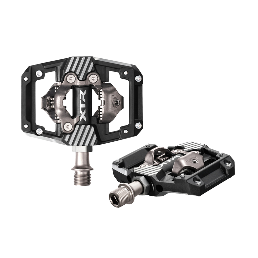 Shimano XTR M9220 Clipless SPD Pedals with Cleats, Black / Silver