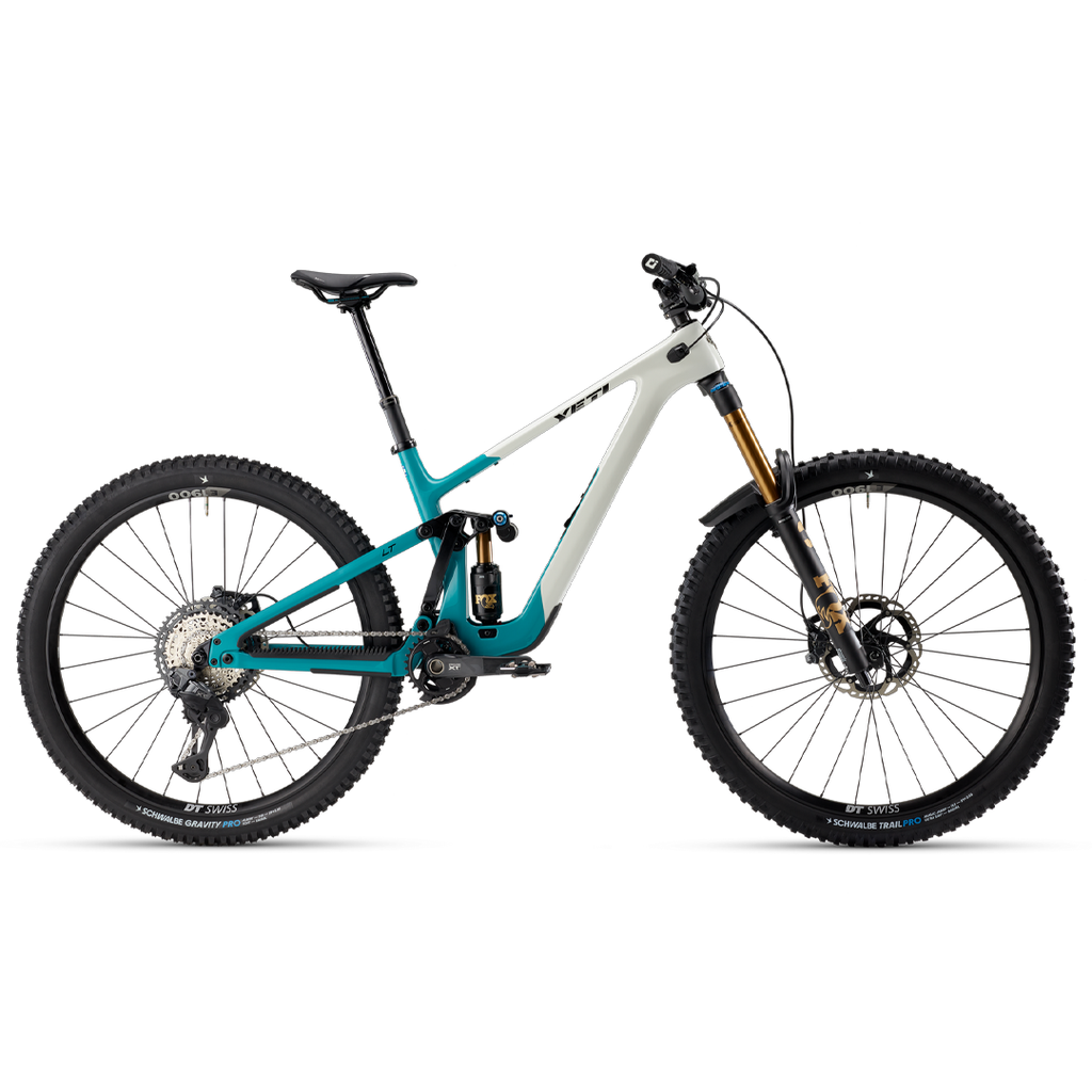 YYeti LT Turq Series Complete Bike w/ Shimano Xt Di2 Build - Turquoise White Mountain Bike LT