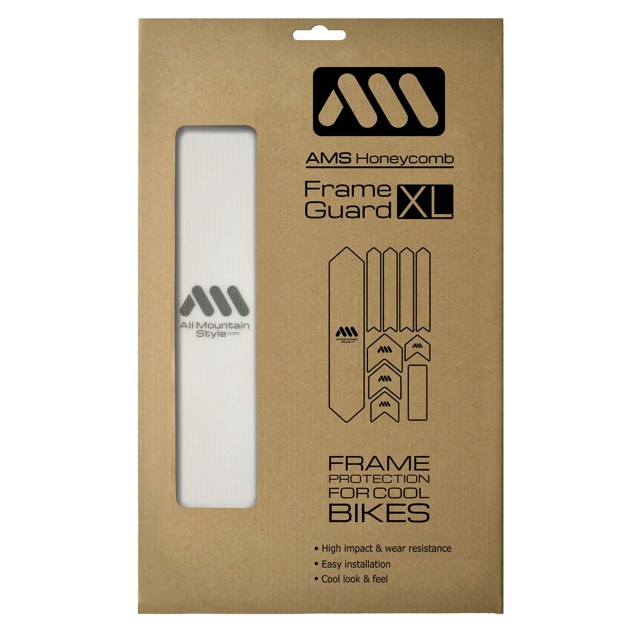 All Mountain Style Honeycomb Frame Guard XL, Clear/Silver